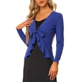thumbnail image 1 of INSPIRE CHIC Women's Dressy Cardigan Sweaters Tie Front Draped Ruffle Knit Cardigans L Royal Blue, 1 of 6