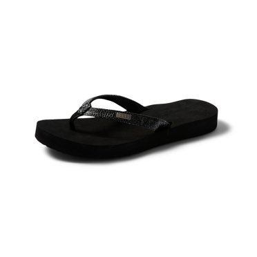 Reef Women's Sandals, Reef Star Cushion Sassy, Black/Silver, 7