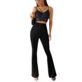 thumbnail image 1 of Wangsaura Women's Bootcut Yoga Pants Tummy Control Bootleg Velvet Sweatpants, 1 of 7