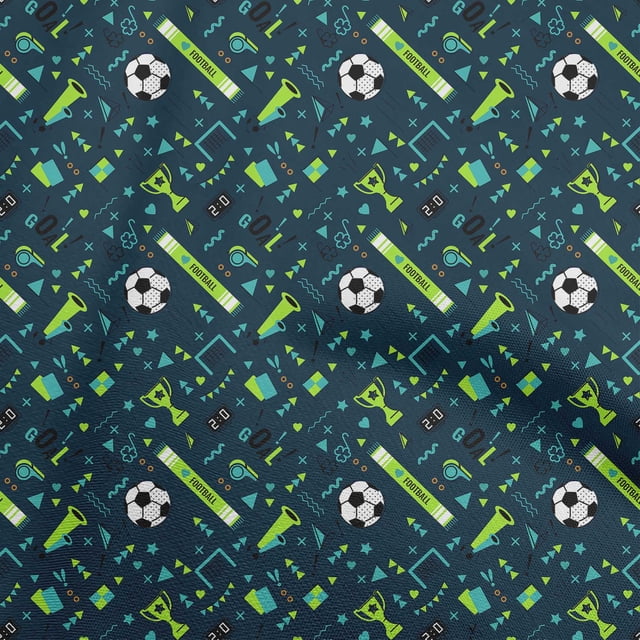 oneOone Tissu Bleu en Polyester Spandex pour Sports, Projets d'Artisanat, Décor, Tissu Imprimé au Yard, 56 Pouces de Large