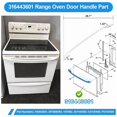 thumbnail image 2 of Oven Door Handle Replacement Compatible 316443601 Oven Door Handle with Screws, 2 of 8