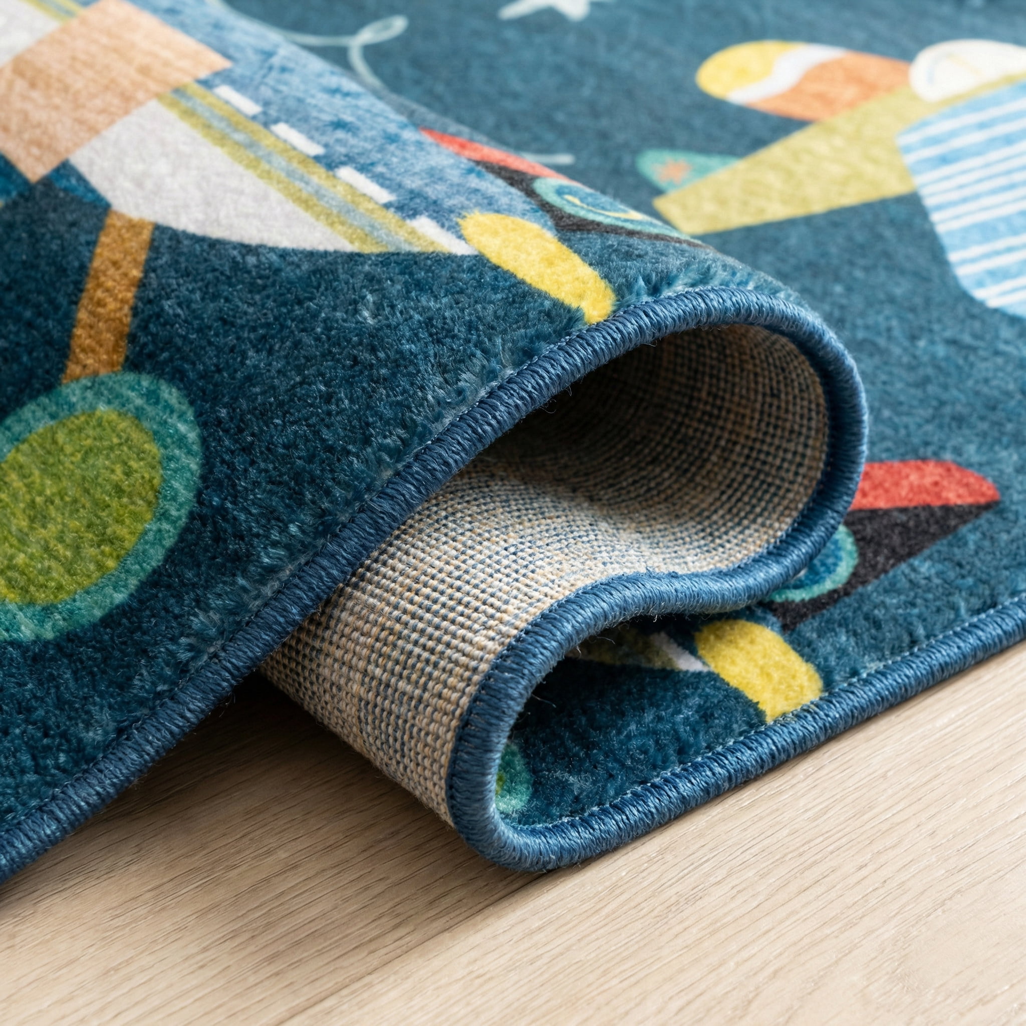 Tapis doux pour la zone de jeu Rug Branch Soft Steps, bleu marine - Salle de jeux, chambre d'enfant, chambre pour garcons et filles