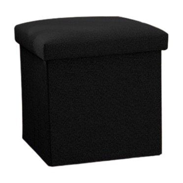 Tabouret de Rangement Pliable Multifonction Noir en Tissu de Lin pour Organisateur pour Changer de Chaussures 25 X 25 cm Matériau Coton Lin Couleur Noire