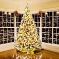 thumbnail image 2 of Gymax 9 FT Pre-Lit Christmas Tree Snow Flocked Hinged Pine Tree w/ Metal Stand, 2 of 10