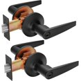 thumbnail image 1 of of Lever Keyed Entry Door Lever Handle Lock Universal Door Knob Hardware Nickel Brushed Color (MRCA), 1 of 5