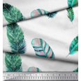 thumbnail image 3 of Soimoi Green Rayon Fabric Artistic Feather Decor Fabric Printed Yard 42 Inch Wide, 3 of 3