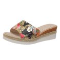 thumbnail image 2 of LSLJS Women's New Summer One-line Hemp Rope Thick Sole Wedge Cloth Sandals, Platform Slippers, 2 of 4