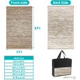 thumbnail image 3 of Findosom 5'x8' Waterproof Stripe Outdoor Rug, Foldable Reversible Plastic Straw Rug, Large Patio Rug for Outdoors, RV, Patio, Backyard, Deck, Picnic, Beach, Camping Brown, 3 of 6