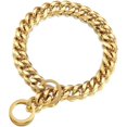 thumbnail image 3 of GHSDFBB 18K Gold Dog Collar, Choke Cuban Dog Chain, Stainless Steel Slide Traning Chain., 3 of 5