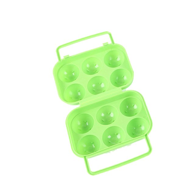 Agiferg Portable 6 Eggs Plastic Container Holder Folding Egg Storage Box Handle Case