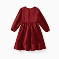 thumbnail image 3 of PatPat Tenues Assorties Rouges pour la Famille Robe en Satin Soyeux à Longues Manches Bouffantes Ou Chemise à Carreaux, 3 of 5
