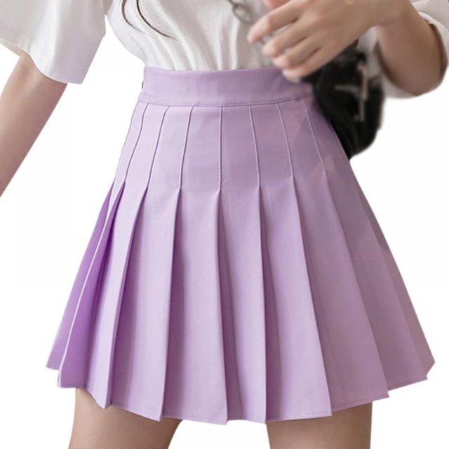 Jupe Plissée Mini pour Femmes Taille Haute Jupe Ajustée Jupe Plissée d'Été