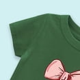thumbnail image 4 of Childrens Girl Summer Round Neck Classic Solid Color Casual Short Sleeve Top With Bow Fashion, 4 of 6