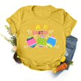 thumbnail image 1 of Daisyyozoid Chandail en Molleton Drôle de Pâques pour Femmes Décontracté Ample Col Rond Manches Courtes Imprimé Lettre Blouse T-shirt, 1 of 4