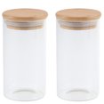 thumbnail image 1 of EeaseCA 2pcs Glass Storage Jars Kitchen Sealed Containers with Bamboo Lid (350ML), 1 of 9