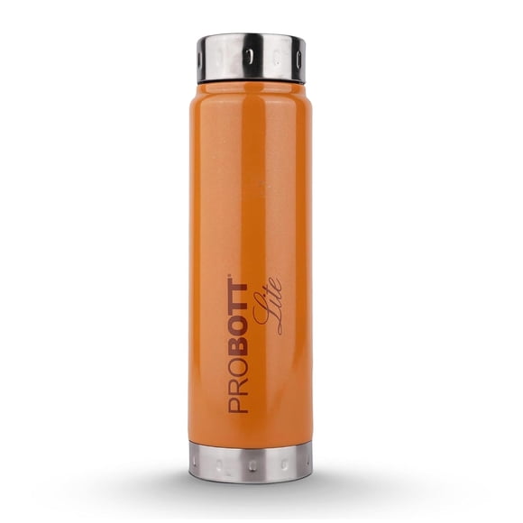Freeze Single Walled Stainless Steel Water Bottle - 1000ml, Orange | Fridge Water Bottle For Gym, Sports, Travel, Treking & Hiking - BPA Free, Airtight & Leak Proof