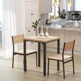 thumbnail image 2 of HOMCOM Dining Table Set for 2, Square Kitchen Table and Chairs Natural, 2 of 10
