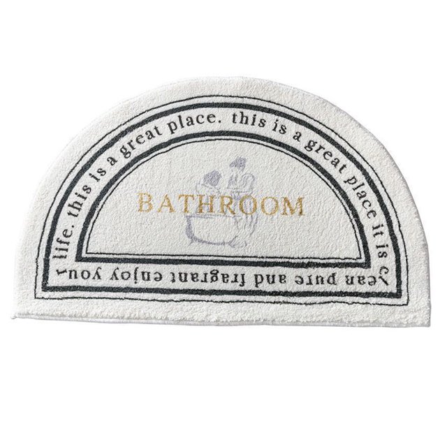 simhoa Non-Slip Floor Rug Doormat Indoor Machine Washable Dryable Effective Grip Carpet Bathroom Semi-circle