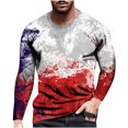 thumbnail image 1 of CEHVOM T-shirt à Manches Longues pour Homme, Coupe Ample, Col Rond, Impression 3d, Haut, Solde, 1 of 5