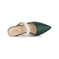thumbnail image 4 of BLISSFUL STEP Mules pour Femmes Bout Pointu Bride à Boucle Talon Bloc Chaussures à Enfiler Vert Blanc 10, 4 of 7
