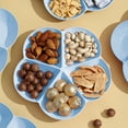thumbnail image 4 of SLYNSHome Wheats Straw Candy Tray Compartment Snack Organizer Lightweight Food-Grade Plastic Party Serving Tray - Blue, 4 of 7