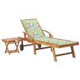 thumbnail image 1 of vidaXL Sun Lounger with Table and Cushion Solid Teak Wood, 1 of 5