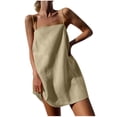 thumbnail image 2 of FcBaudy Robe Sans Manches à Encolure Carrée, Robes pour Femmes, Robes d'Été pour Femmes Mode Femmes Été Décontractée Unie avec Poches Camis Sans Manches Robe Mini Robe Femme, 2 of 6