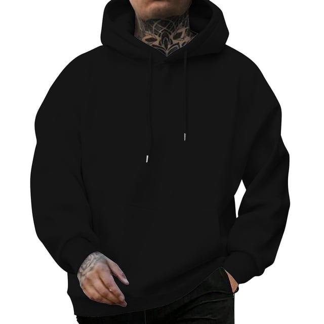 LUOGENLI Chandails à Capuche pour Hommes Graphiques à Fermeture Éclair Mode Homme Décontractée Lettres Partie Imprimée Chandail à Capuche à Enfiler Manches Longues Chandail à Capuche Chandails à Capuche pour Hommes Graphique Country Noir Taille P