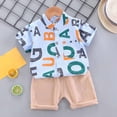 thumbnail image 1 of LSLJS Toddler Kids Baby Boy Casual Letter Print Short-sleeved Shorts Clothes Set, 1 of 8