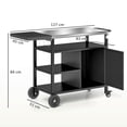 thumbnail image 3 of Outsunny Outdoor BBQ Stand with Foldable Side Table, Stainless Steel Top, 3 of 10