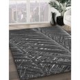 thumbnail image 3 of Ahgly Company Tapis d'Intérieur Lavable à la Machine, Carré, Transitionnel, Charbon Noir, Tapis de Zone, 6 Pieds Carré, 3 of 7