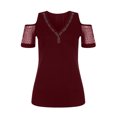 thumbnail image 4 of Pompotops T-Shirt Sans Bretelles à Col en V Décontracté pour Femmes, 4 of 4