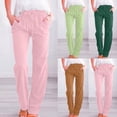 thumbnail image 1 of Sentmoon High Waisted Linen Pants Women Solid Color Drawstring Spring Pants for Women 2026 Oversized Relaxed Fit Straight Leg Summer Women's Lounge Pants for Travel and Vacation, 1 of 7