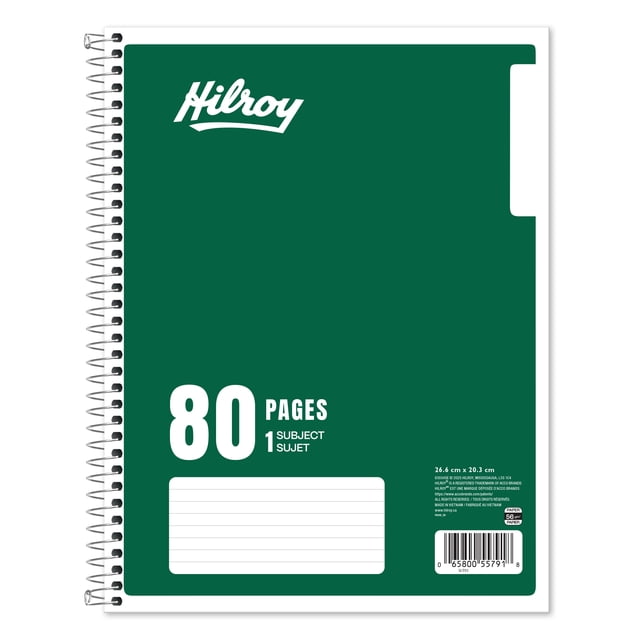 Hilroy 1 Subject 80pg Notebook Green