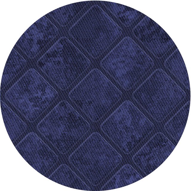 Ahgly Company Tapis Rond Lavable en Machine Intérieur Transitionnel Bleu Nuit, 7 Pieds Rond