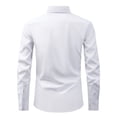 thumbnail image 3 of UAMVSH Men Business Casual Solid Color Shirts Fashion Long Sleeve Button down Lapel Comfortable Tops Work Office Dressy T-Shirts(Small,White 1), 3 of 6