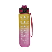Rbaofujie Reusable Water Bottle Motivational Water Bottle with Time Marker 32oz Squeezing Ejection Opening Bpa with Leakproof Wide Mouth and Fast Water Flowing for Outdoor Sport Thermos Water Bottle