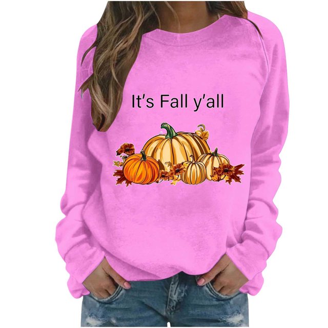 Pisexur Chandail de l\'Action de Grâce Orange à Col Rond Chandails Mode à Motif de Citrouille Chandails Grateful Blessed Chandail d'Automne Chandail à Manches Longues Chandail à Enfiler Hauts pour Femmes