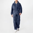 thumbnail image 2 of Combinaison pour Homme Décontractée à Manches Longues avec Fermeture Éclair, Pyjama à Capuche Confortable, Tenue de Nuit pour Chaleur et Style Hivernaux, 2 of 5