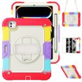 thumbnail image 1 of XYX For iPad Pro 11 inch Case 2024 (M4), 360 Rotating Shockproof Cover with Stand, Screen Protector, Shoulder Strap, Rainbow Red, 1 of 7