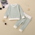 thumbnail image 2 of MeetoTime Vêtements pour Nouveau-Né Fille Garçon Rayés Ensemble 2 Pcs Chandail à Manches Longues Col Ras du Cou Pantalon Décontracté Ensemble, 2 of 8