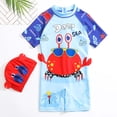 thumbnail image 2 of Toddler Baby Summer Swim Trunks Boy 2 Pieces Short Sleeve Cartoon Cute Student Swimsuit Spring Beach Bathing Suits 3-4T, 2 of 3