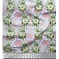 thumbnail image 1 of Soimoi Cotton Voile Fabric Leaves & Magnolia Floral Decor Fabric Printed Yard 56 Inch Wide, 1 of 5