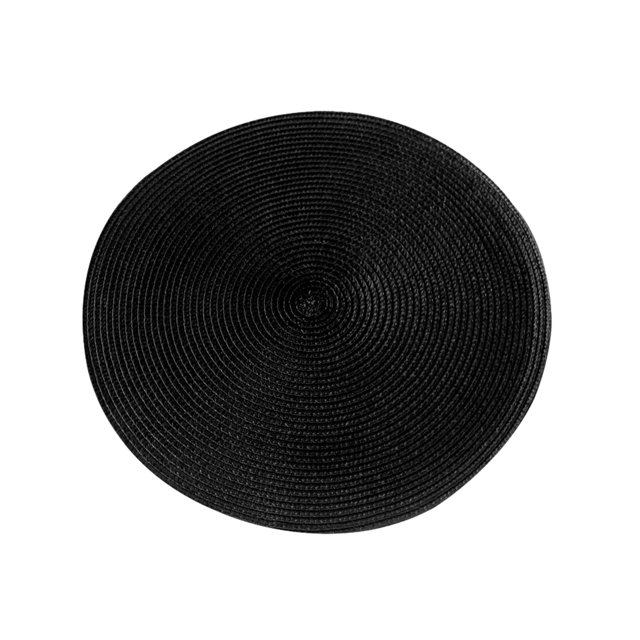 Unatoiry Napperons de Table PP Antidérapants Légers Faciles d'Entretien Napperons Ronds Tapis de Table Napperons Noir 1 Ensemble