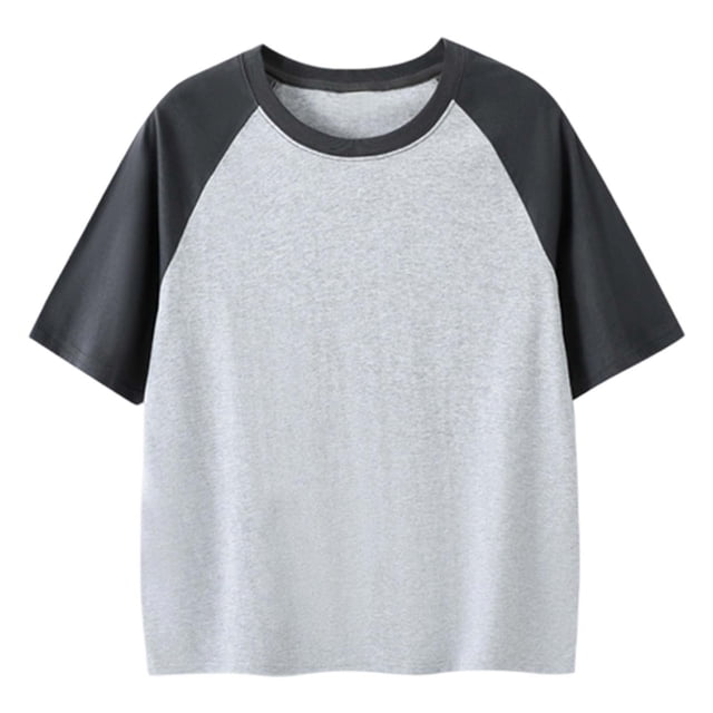 MIASHUI T-Shirts Garçons Filles Coton Col Rond Basique Superposition Usage Quotidien, Gris, 9-10 Ans