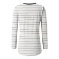 thumbnail image 5 of CEHVOM T-shirt Ample Décontracté à Manches Longues pour Femmes, Col en V, Imprimé à Rayures, Mode, 5 of 5