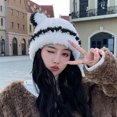 thumbnail image 1 of Birdeem Chapeau d'Hiver Mignon en Peluche pour Femmes avec Protection des Oreilles, 1 of 1