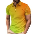 thumbnail image 3 of QATAINLAV Men's Casual Polos Shirt Fashion Gradient Color Print Short Sleeve Golf Shirts Summer Button Laple Work Tees Tops Multicolor L on Sale Clearance, 3 of 6