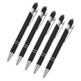 thumbnail image 1 of Maplenight Aluminum Ballpoint Pen with Touchscreen Tip - Metal Body, 1.5g Ink, 5pc Set for Business, Student Writing, and Screen Use Black, 1 of 4