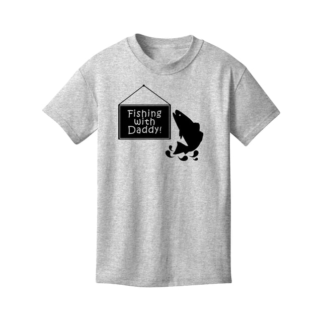 Gravity Trading Fishing with Daddy Youth Cotton Tee - Ash - Medium